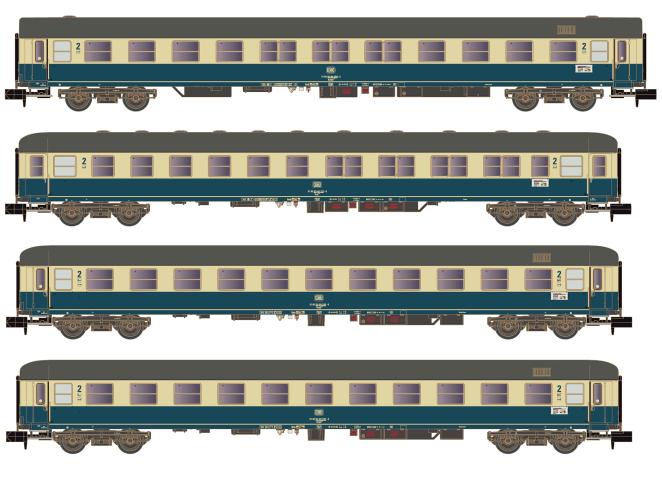 Hobbytrain 22207 4ER SET PERSONENWAGEN DB, EP.IV, TURNUS FERIENZUG, SET 2