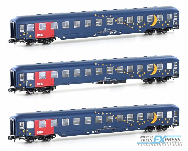 Hobbytrain 22209 1/160 3TLG. SET LIEGEWAGEN BCM DSB, EP.V (06/25) *