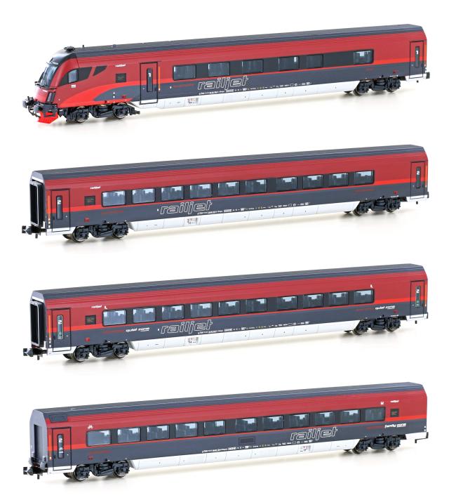 Hobbytrain 25228 4ER SET PERSONENWAGEN ÖBB RAILJET, EP.VI, SET 1