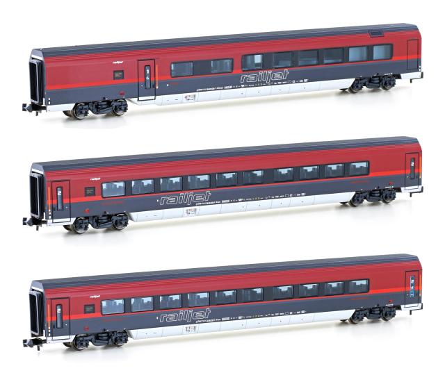 Hobbytrain 25229 3ER SET PERSONENWAGEN ÖBB RAILJET, EP.VI, SET 2