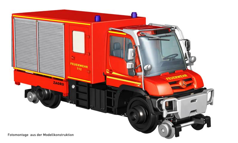 Hobbytrain 43203 ZWEIWEGE UNIMOG U423 FEUERWEHR, EP.VI, DC/DCC
