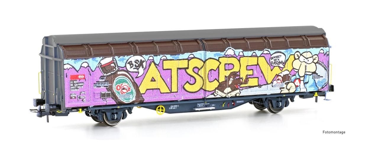 Hobbytrain 45108 SCHIEBEWANDWAGEN HBBILLNS SBB, EP.VI GRAFFITI-SERIE (6)