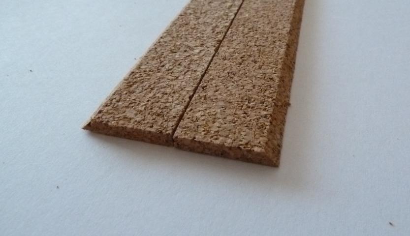 Jeweha (kurk bedding) 0050 Kurk railbedding Ho 6 x 50 cm ( 3meter ) 5mm dik  nr 5.20.25