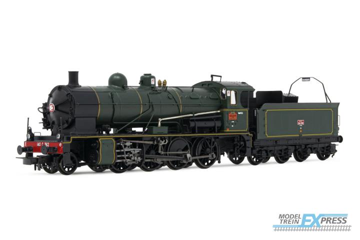 Jouef 2407S SNCF, 140 C 362 + tender 18 C 550, black, green with yellow lines and golden boiler rings DCC Sound