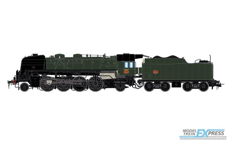 Jouef 2430S SNCF, 141 R 44 dépôt Sarreguemines, with 3rd headlamp and coal tender, green/black livery, ep. III, with DCC sound decoder