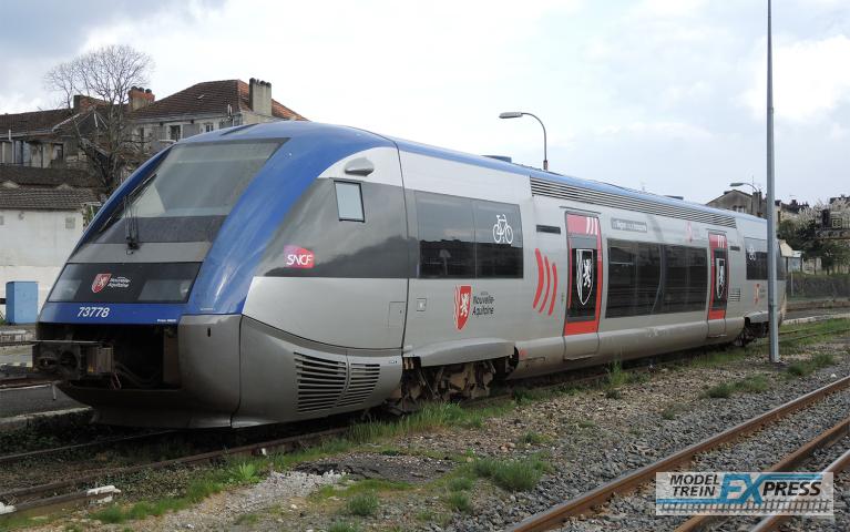Jouef 2438S SNCF, X73500 diesel railcar "Nouvelle Aquitaine" (Bordeaux), ep. VI, with DCC sound decoder