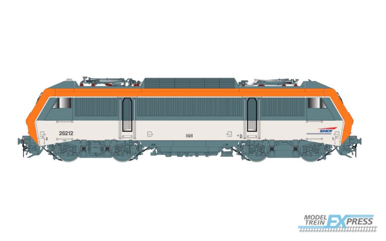 Jouef 2443 SNCF, 4-axle electric locomotive BB 26212 with 3rd headlight, orange livery with casquette logo, ep. IV-V