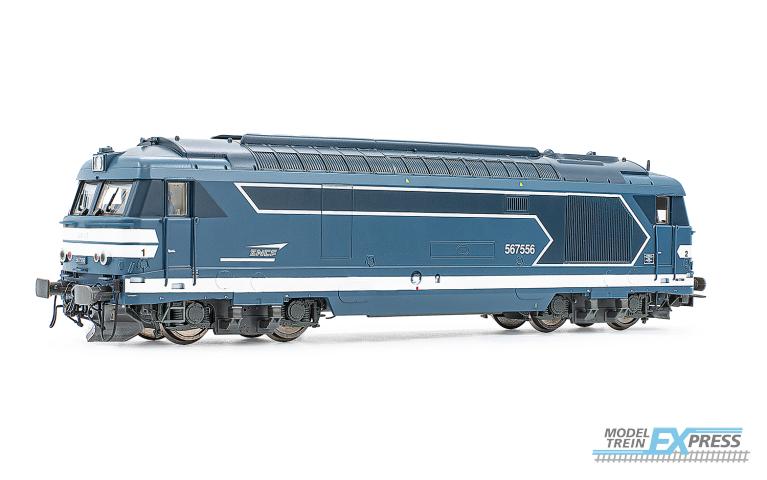 Jouef 2446 SNCF, BB 567556 diesel locomotive, flat lateral sides, blue livery with casquette logo, ep. V