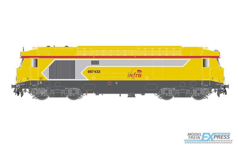 Jouef 2465S SNCF Infra, diesel locomotive BB 667548, yellow, ep. VI, with DCC sound decoder