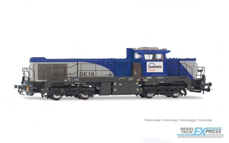 Jouef 2471 Europorte, Vossloh DE 18 diesel locomotive, silver/blue livery, ep. VI