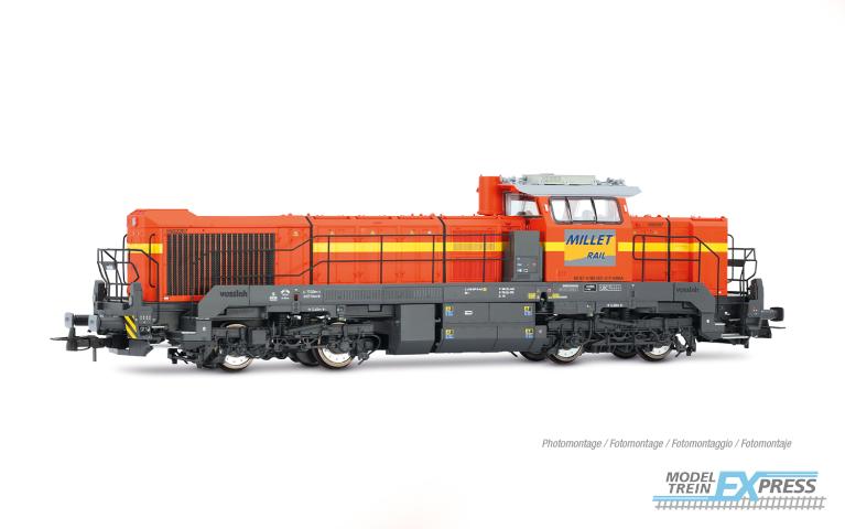 Jouef 2472S Millet Rail, Vossloh DE 18 diesel locomotive, orange/grey livery, ep. VI, with DCC Sound Decoder
