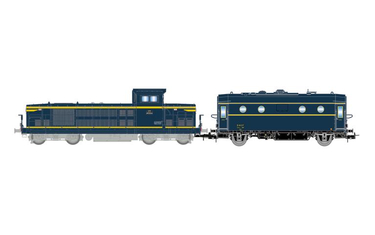 Jouef 2473S SNCF, 040 DG-18, yellow/blue + chaudière 800 kg/h, SHmfp 568, bleu roi, ep. III, DCC Sound
