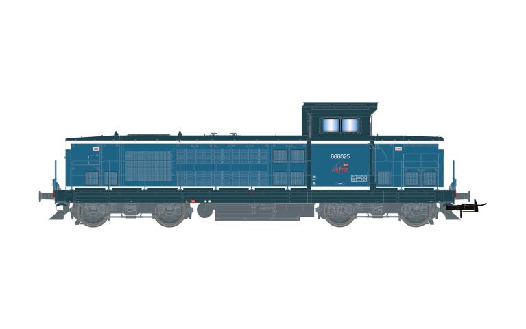 Jouef 2475S SNCF Infra, diesel locomotive BB 666025, white/blue, ep. VI, with DCC Sound Decoder