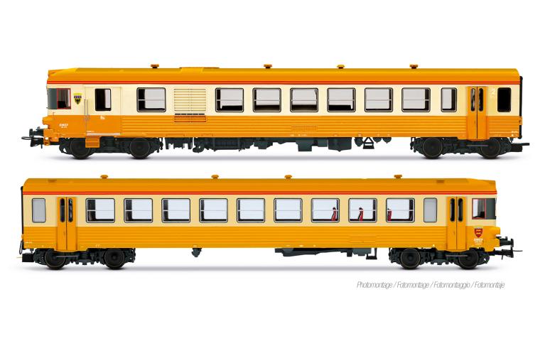 Jouef 2627 SNCF, 2-unit diesel railcar X 4790, orange/grey livery, ep. IV