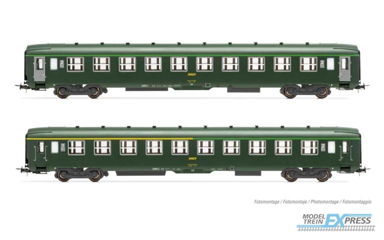 Jouef 4147 SNCF, 2-unit pack DEV AO, A4c4B5c5 + B10c10 (with grey doors), green livery, period IV