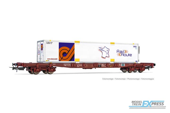 Jouef 6243 TOUAX 4-axle container wagon S70 loaded with swap body Rail Route period V