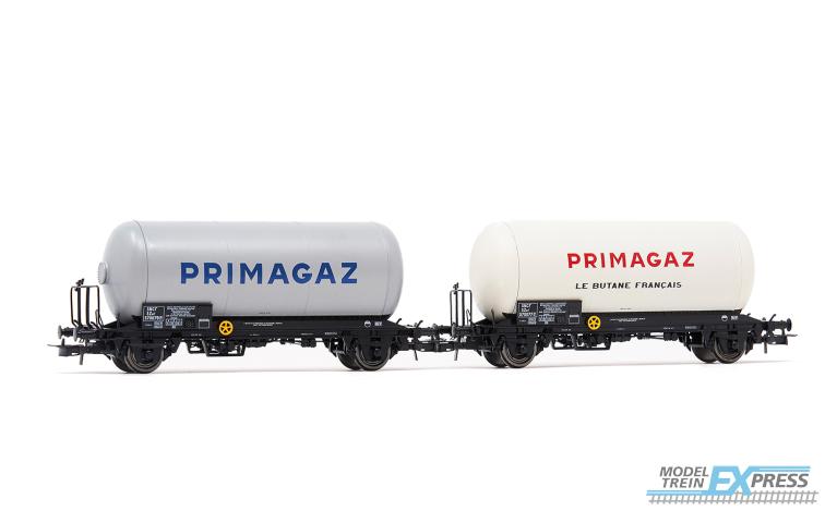 Jouef 6264 SNCF, 2-unit set of 2-axle gas tank wagons "Primagaz", ep. III