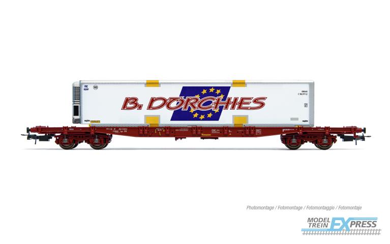 Jouef 6279 TOUAX, 4-axle container wagon S70, loaded with swap body "B. Dorchies", ep. VI