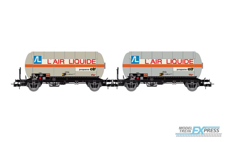 Jouef 6287 SNCF, 2-unit set of 2-axle gas tank wagons with sun roof, "Air Liquide", ep. IV