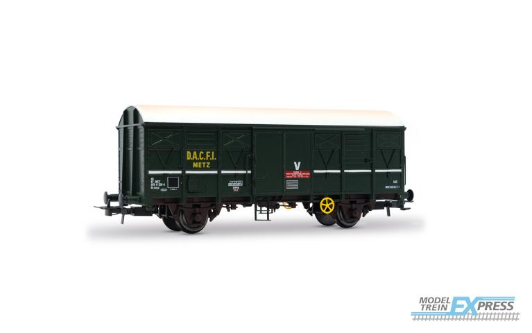 Jouef 6290 SNCF, 2-axle covered wagon G4 "D.A.C.F.I." Metz, green livery, ep. V