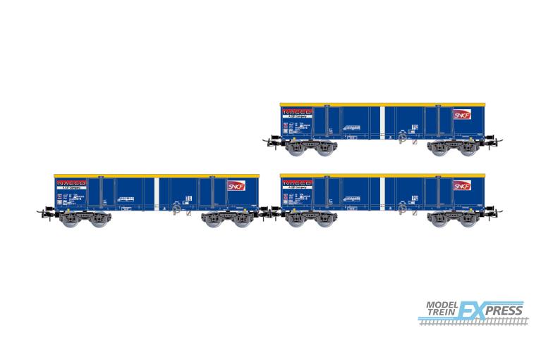 Jouef 6293 SNCF, 3-unit pack Eamnos open wagons, ep. VI