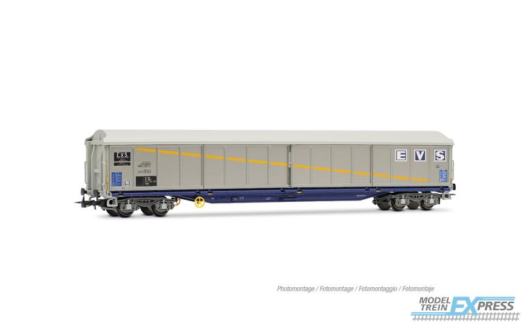 Jouef 6300 SNCF, 4-axle sliding-walls wagon type Habis "EVS", silver livery, ep. IV