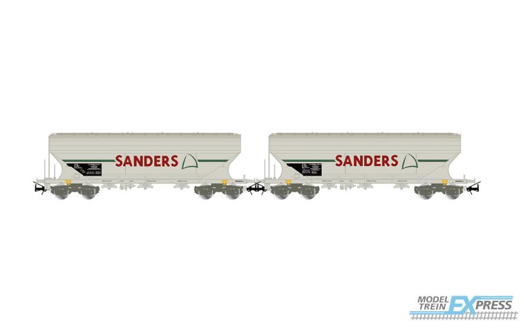 Jouef 6312 SNCF, 2-unit pack 4-axle flat-sided silo wagons, SANDERS, grey livery, ep. V