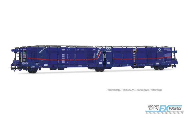 Jouef 6316 TRANSFESA/Hispanauto, 3-axle car transporter Laeks "Mega Car Carrier", blue with new logo, ep. VI
