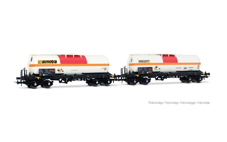 Jouef 6326 2-unit pack chlorine tank wagons , F-MISA/Millet + F-VTG/Simotra, ep. VI