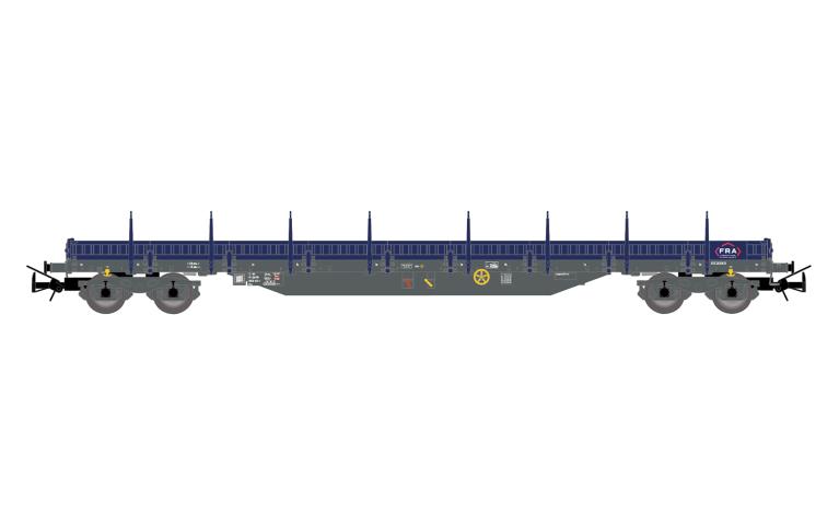 Jouef 6331 CH-FRA, 4-axle stake wagon, Res "FERROVIAIRE RHONE-ALPES", blue/grey, ep. VI