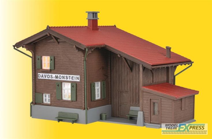 Kibri 39493 H0 Bahnhof Davos-Monstein inkl. Hausbeleuchtungs-Startset, Funktionsbausatz