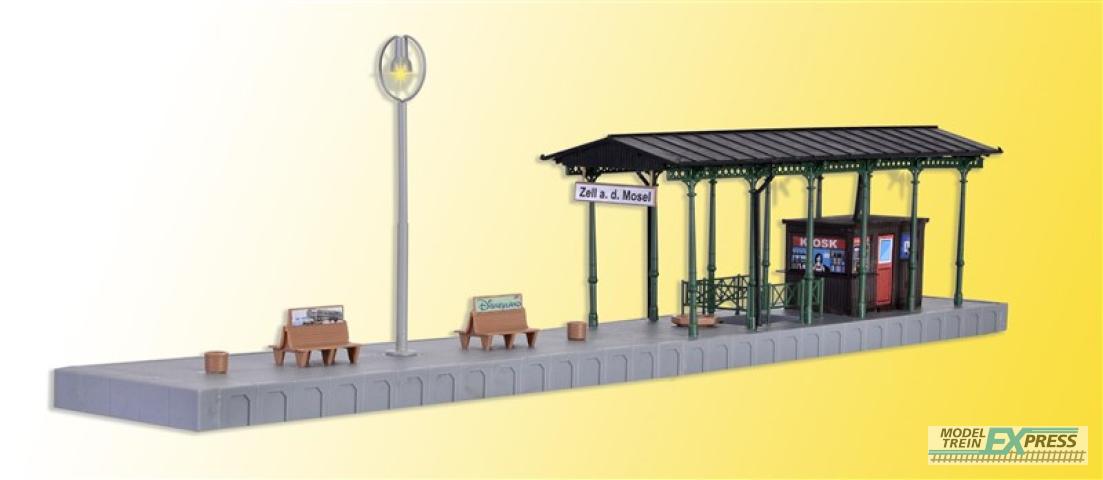 Kibri 39564 H0 Bahnsteig Zell an der Moselmit LED-Beleuchtung, Funktionsbausatz