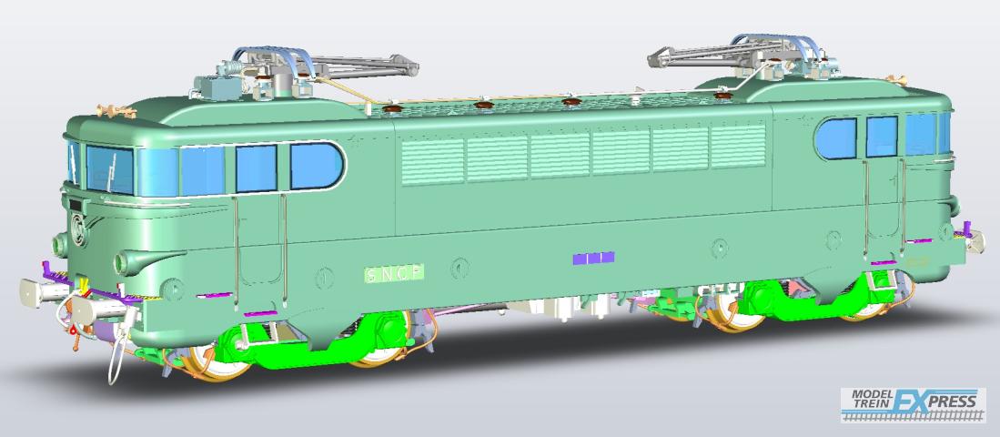LS Models 10211 BB 9400, groen blauw, witte lijn, frontskirts, snor, ME koppeling, enkele koplampen  /  Ep. III-IV  /  SNCF  /  HO  /  DC  /  1 P.
