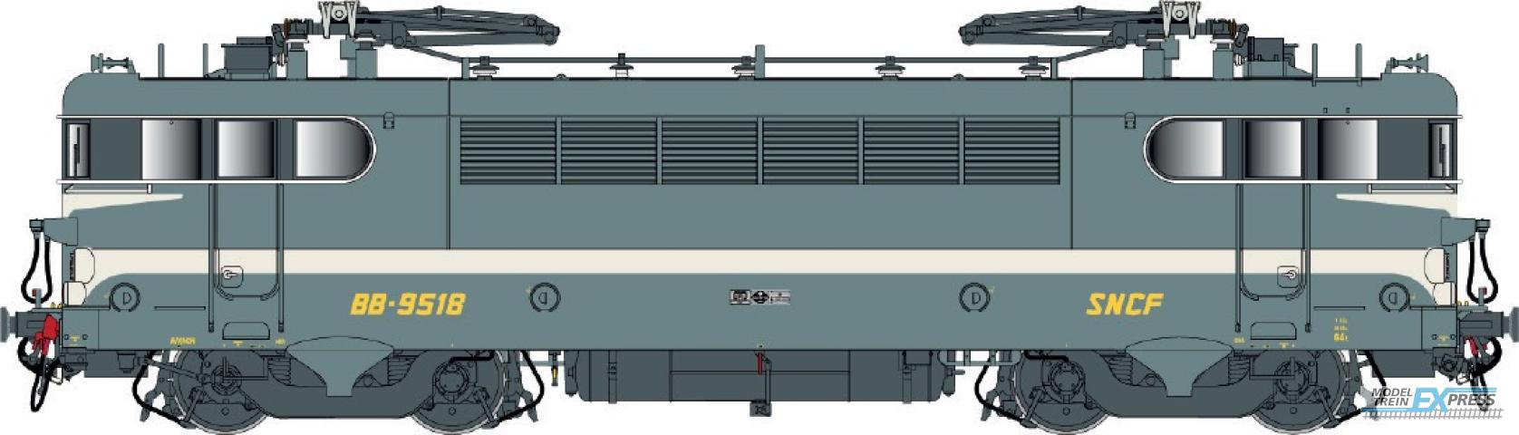 LS Models 10227 BB 9400, groen blauw, brede witte lijn, geschilderde snor, vet logo  /  Ep. IV  /  SNCF  /  HO  /  DC  /  1 P.