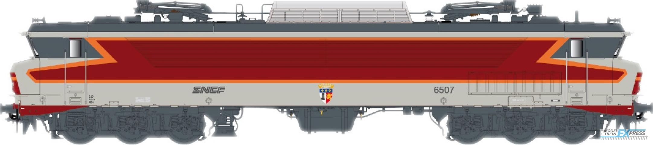 LS Models 10312 CC 6507, betongrijs, ARZENS-livrei, noedel-logo, wapen: Sainte-Foy La-Grande / Ep. IV-V / SNCF / HO / DC / 1 P.