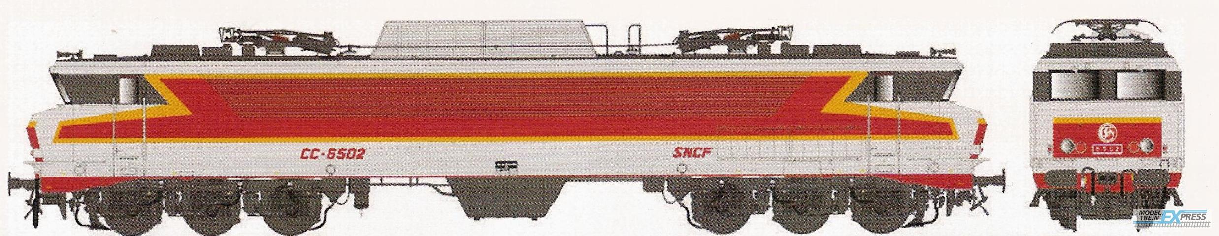LS Models 10320 CC 6502, metaalgrijs/rood/oranje, TEE, platen, Beffara logo, zuidoost  /  Ep. IV  /  SNCF  /  HO  /  DC  /  1 P.
