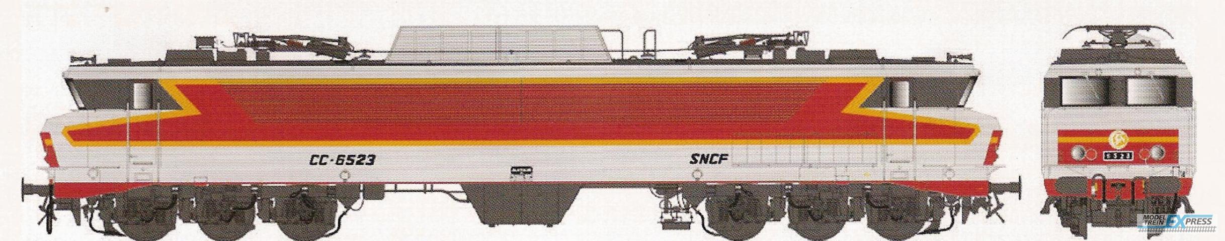 LS Models 10322 CC 6523, metaalgrijs/rood/oranje, TEE, platen, Beffara logo, zuid west, 200 km/h  /  Ep. IV  /  SNCF  /  HO  /  DC  /  1 P.