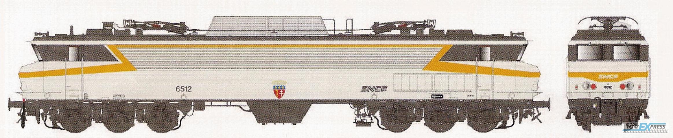 LS Models 10327S CC 6512, grijs/oranje, noedels logo, blazoen Narbonne, 200 km/h  /  Ep. IV  /  SNCF  /  HO  /  DC SOUND  /  1 P.