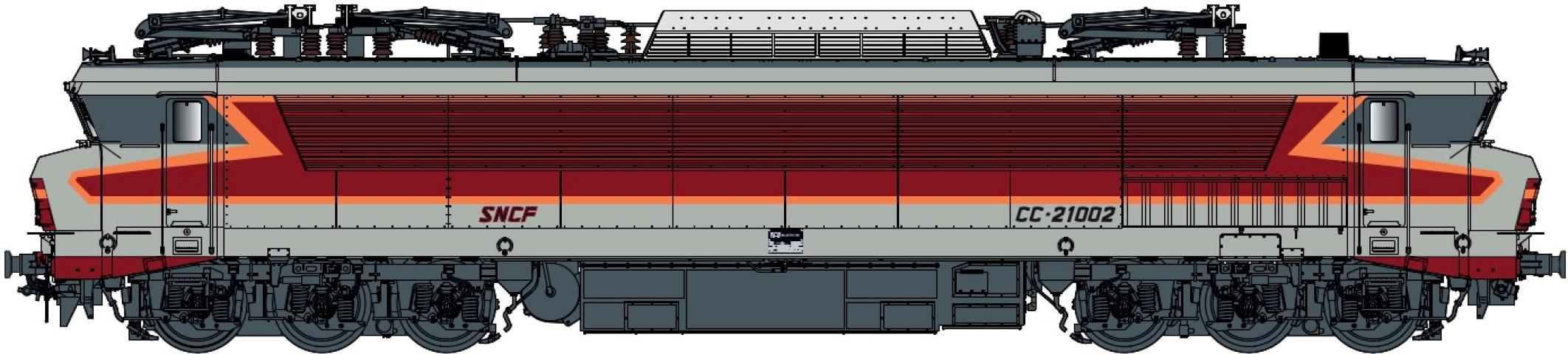 LS Models 10336 CC 21002, grijs/rood/oranje, TEE, Beffara logo  /  Ep. IV  /  SNCF  /  HO  /  DC  /  1 P.