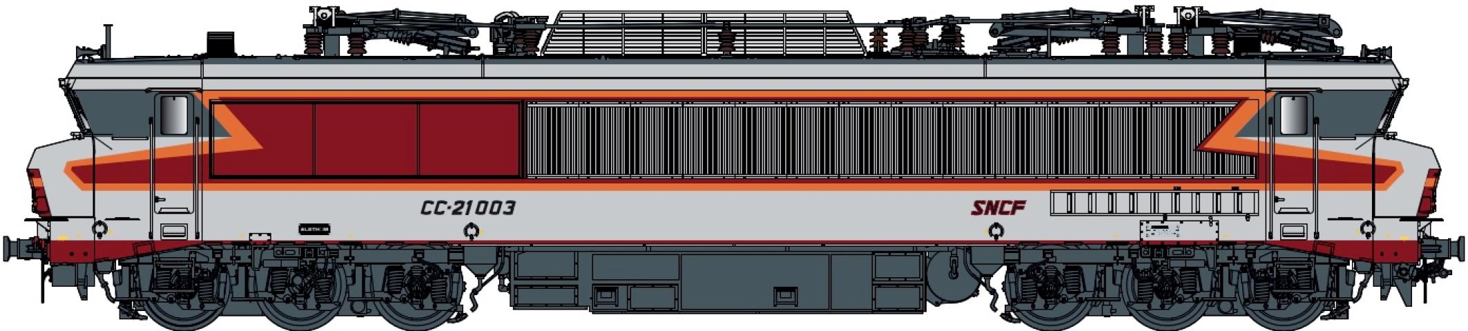 LS Models 10337 CC 21003, metaalgrijs/rood/oranje, Beffara logo  /  SNCF  /  HO  /  DC  /  1 P.