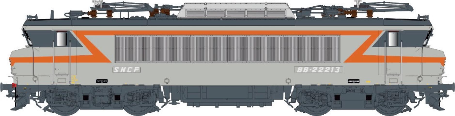 LS Models 10442 BB 22213, betongrijs/oranje, kleine cabine / Ep. IV / SNCF / HO / DC / 1 P.
