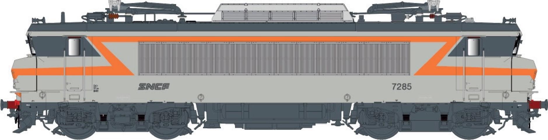 LS Models 10456 BB 7285, grijs/oranje, noedel logo, grote cabine / Ep. VI / SNCF / HO / DC / 1 P.