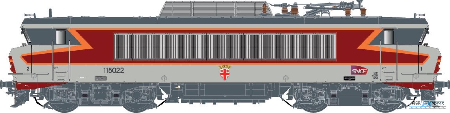 LS Models 10489 BB 15022, livrée "Arzens", gris béton,, 160 km/h, sigle Carmillon, blason Pantin, dépôt d'Archères  /  Ep. VI  /  SNCF  /  HO  /  DC  /  1 P.