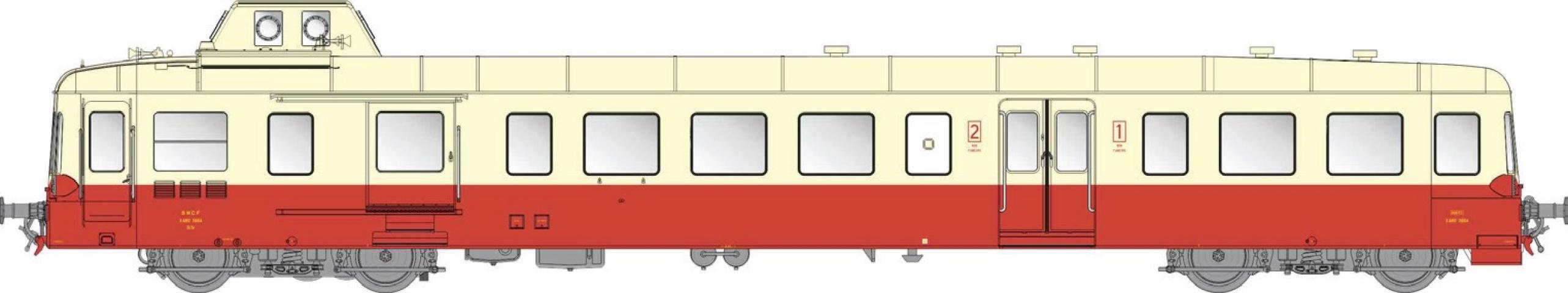LS Models 10617S X3926, RG, rood/crème, 1e/2e klasse, depot Nevers / Ep. IVb / SNCF / HO / AC SOUND / 1 P.