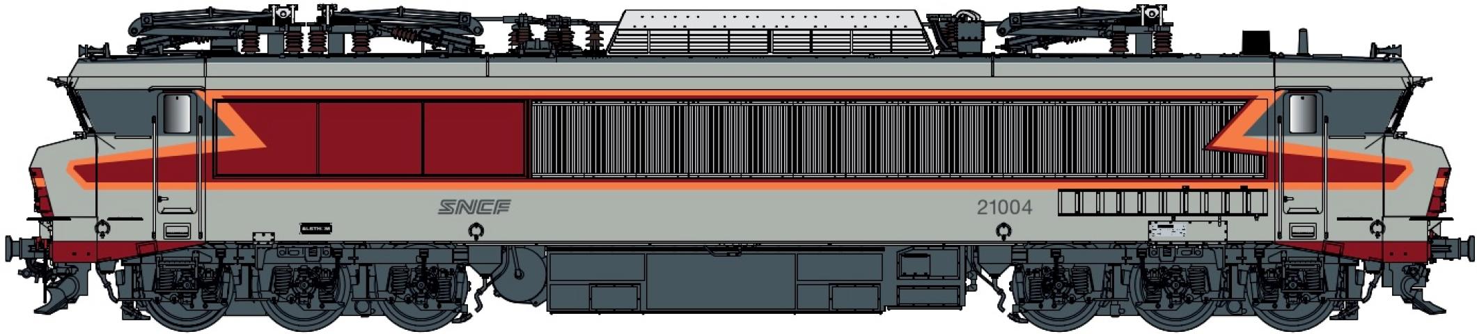 LS Models 10838 CC 21004, grijs/rood/oranje, noedel logo  /  SNCF  /  HO  /  AC  /  1 P.