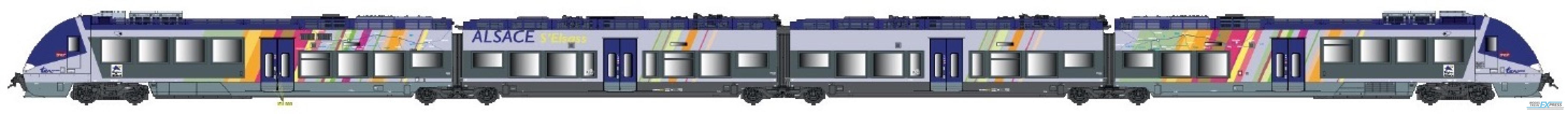 LS Models 10893 B 82783/82784, livrée TER ALSACE, quatre caisses  /  Ep. V-VI  /  SNCF  /  HO  /  AC  /  1 P.