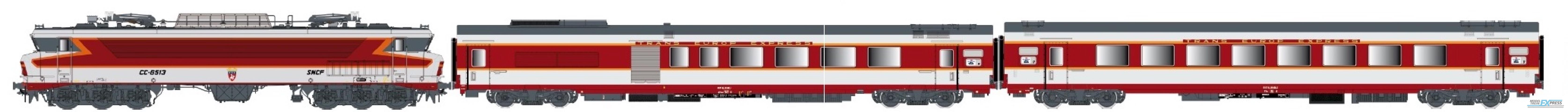 LS Models 11003 Grand Confort Set Capitole, CC6513 + A4Dtux + A8tu, originele livrei, metallic grijs, binnenverlichting / Ep. IV / SNCF / HO / DC / 3 P.