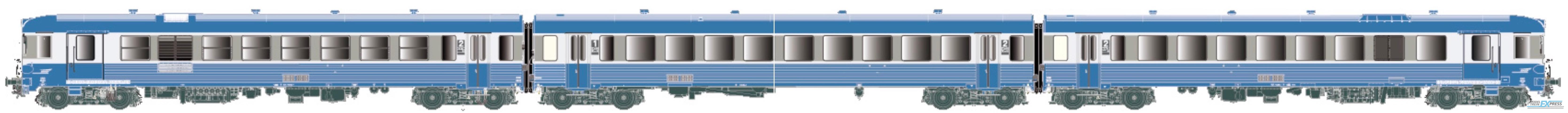 LS Models 11026 XBD4901-26 + XRAB8901-13, dieseltreinstel, 3-delig / Ep. V / SNCF / HO / DC / 1 P.