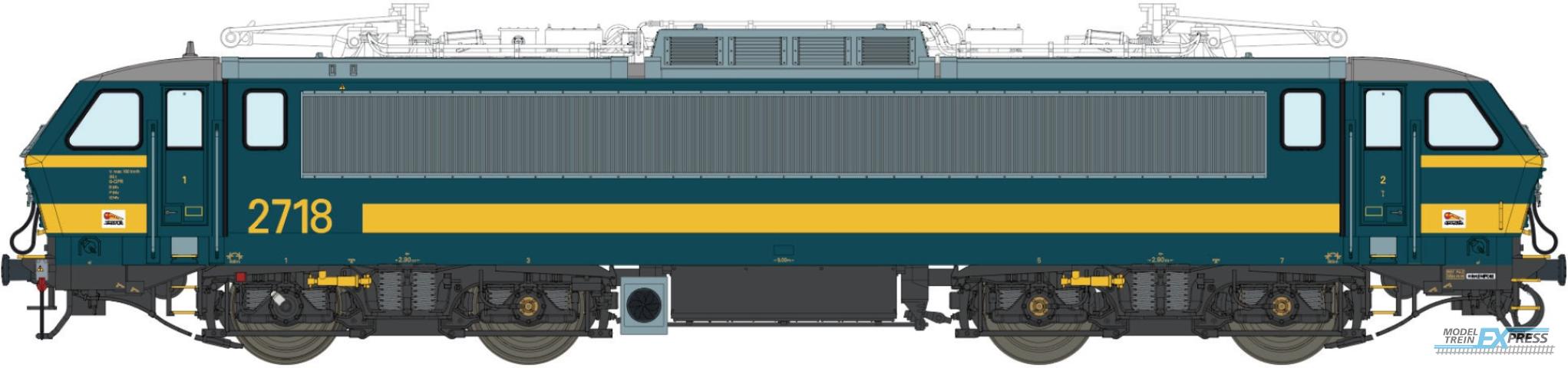 LS Models 12062 2718, blauw, gele lijn, 1e serie, met airco, Magelan  /  Ep. V-VI  /  SNCB  /  HO  /  DC  /  1 P.