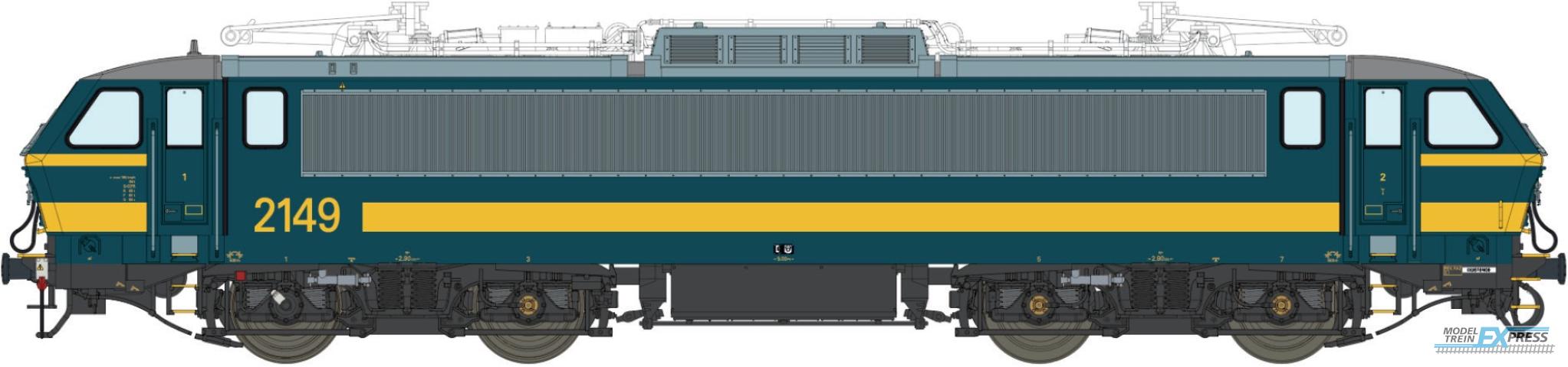 LS Models 12078 2149, blauw, gele lijn, 2e serie, met airco, Magelan logo  /  Ep. V-VI  /  SNCB  /  HO  /  DC  /  1 P.